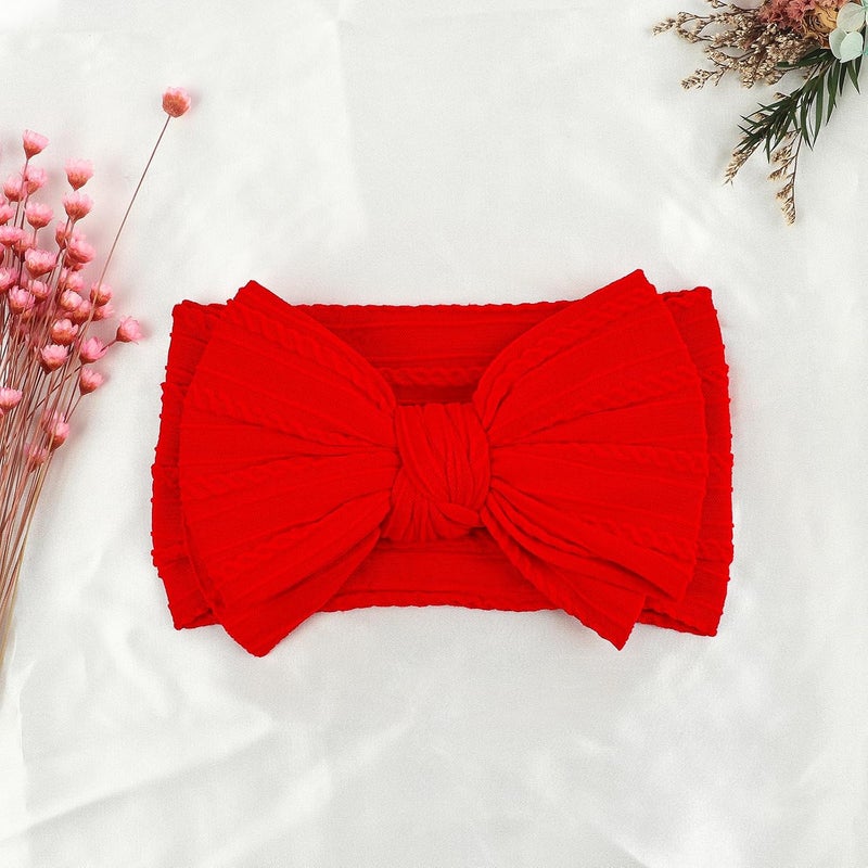 LemonSpace Store Handmade Red Baby Girls Bows Soft Stretchy Nylon Hair Bands Hair Accessories Baby headbands with Bows for Newborn Baby Girls Infant Toddlers Kids(Red) - Image 5